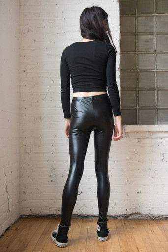 80s Metallic Disco Leggings - Black - Jokers Costume Mega Store