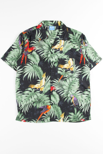 Black Tropical Macaws Hawaiian Shirt - Ragstock.com