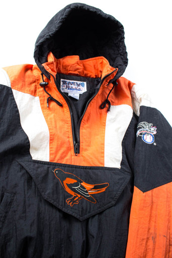 VINTAGE STARTER BALTIMORE ORIOLES JACKET ORANGE SIZE 3XL CHEST 30 LENGTH  IS 28