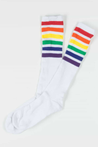 Pride Rainbow Stripe Knee High Socks 1 - Ragstock.com