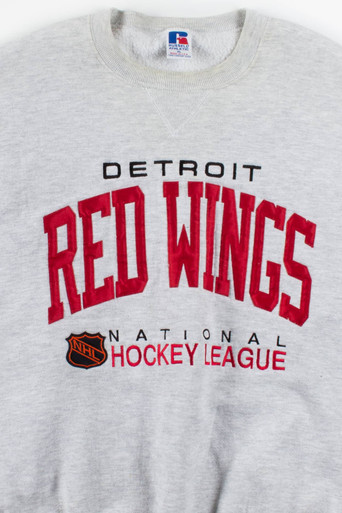 Vintage 90s Detroit Red Wings Crewneck Sweatshirt Size Medium Embroidered  Fuzzy