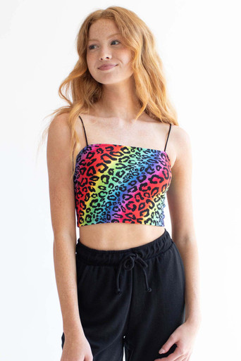 Rainbow Leopard Crop Cami