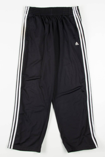 VINTAGE 90s Adidas Adibreak Tear Away Track Pants Black White Embroidered  sz L