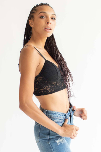 Black Unlined Lace Bralette