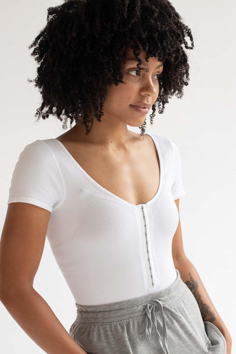 And Now This Women's Hook-and-eye Sweater Sleeveless Bodysuit In Cream