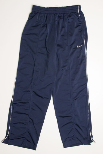 Nike Vintage Nike Full Zip Track Pants Navy Blue Swoosh