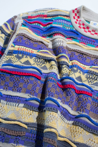 Multicolored Authentic Coogi Knit Sweater - Ragstock.com