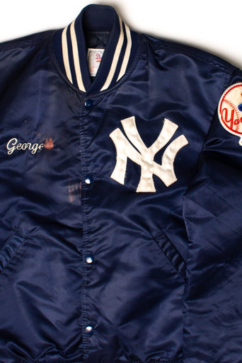 George's Vintage New York Yankees Satin Starter Bomber Jacket (1980s ...