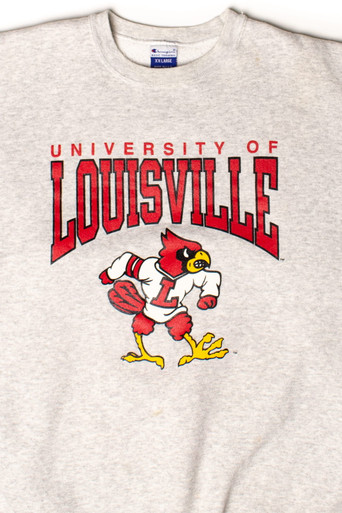Vintage University of Louisville Hooded Applique Sweatshirt