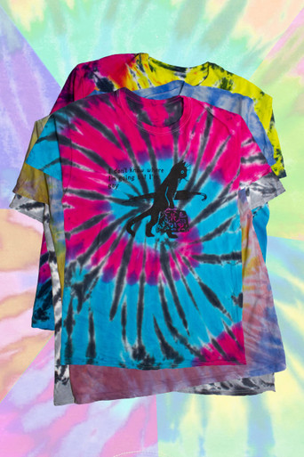 Gay Cat Tie Dye T Shirt Assorted Colors 3612