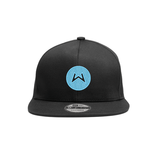 New Era 950 - Black Flat Brim Hat - Light Blue - UK