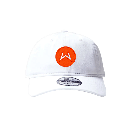 New Era 920 - White Curved Hat - Orange Logo - CA