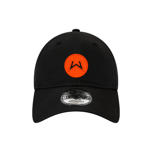 New Era 920 - Black Curved Hat - Orange Logo - UK