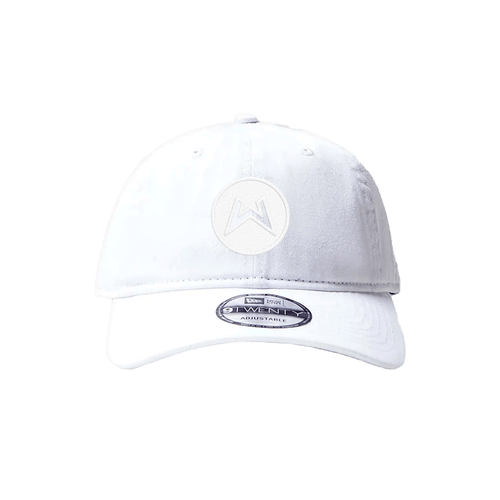 New Era 920 - White Curved Hat - White Logo - UK