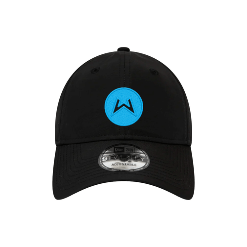 New Era 920 - Black Curved Hat - Blue Logo - UK