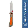 Benchmade Hunt Grizzly Ridge Folding Knife 3.5" S30V Satin Plain Blade, Orange Grivory and Versaflex Handles - 15061