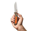 Benchmade Hunt Grizzly Ridge Folding Knife 3.5" S30V Satin Plain Blade, Orange Grivory and Versaflex Handles - 15061