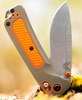Benchmade Hunt Grizzly Ridge Folding Knife 3.5" S30V Satin Plain Blade, Orange Grivory and Versaflex Handles - 15061