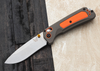 Benchmade Hunt Grizzly Ridge Folding Knife 3.5" S30V Satin Plain Blade, Orange Grivory and Versaflex Handles - 15061