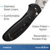 Benchmade 551 Griptilian Plain Drop-Point Satin Finish Knife (Black Nylon Handle)