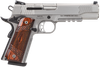 Smith & Wesson 108411 1911 E-Series with Rail 45 ACP 5" 8+1 Matte Silver Satin  Stainless Steel Slide Laminate Wood Grip