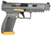 Canik HG6610TN SFx Rival 9mm Luger Caliber with 5" Barrel, 18+1 Capacity, Rival Gray Finish with Picatinny Rail & Gold Cerakote Accents Frame, Aggressive Serrated Steel with Optic Cut/Ports Slide & Interchangeable Backstrap Grip