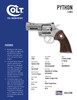 Colt Mfg PYTHON-SP3WTS Python 38 Special, 357 Mag 6rd 3" Overall Stainless Steel with Walnut Target Grip