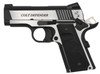 Colt Mfg O7080CE 1911 Combat Elite Defender 45 ACP Caliber with 3" Barrel, 7+1 Capacity, Overall Two-Tone Elite Finish Stainless Steel, Serrated Slide, Half Checkered/Scalloped Black G10 Grip & Night Sights