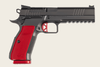 SALE PRICE Dan Wesson 92013 DWX 9mm Luger 10+1 4.95" Black Match Grade Barrel, Black DLC Optics Ready Serrated Steel Slide, Black Aluminum Frame w/Beavertail & Picatinny Rail, Red Textured Aluminum Grip