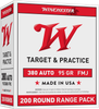 Winchester .380 Auto Ammo 95gr FMJ Ammunition - 200 Rounds