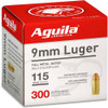 Aguila 9mm Ammo 115gr FMJ Ammunition - 300 Rounds