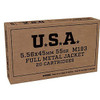 Winchester Ammunition 5.56x45mm NATO Ammo 55gr FMJ Ammunition - 20 Rounds