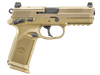 FN 66100223 FNX Tactical 45 ACP 10+1 4.50" Black Steel Barrel, Flat Dark Earth Optic Cut/Serrated Steel Slide & Polymer Frame w/Picatinny Rail, FDE Interchangeable Backstrap Grip, Ambidextrous