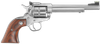 Ruger 8150 Single-Nine  Large Frame 22 WMR 9rd 6.50" Satin Stainless Steel Barrel, Cylinder & Frame, Hardwood Gunfighter Grip, Transfer Bar Safety, Exposed Hammer