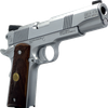 Dickinson LLC DCKSN45B 1911 Adam B Full Size Frame SAO 45 ACP 5" Stainless Button Rifled Barrel, Stainless Steel B Serrations Slide, Stainless Steel Frame, Wood Grip