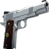 Dickinson LLC DKSN9B 1911 Adam B Commander Frame 9mm Luger 4.25" Stainless Button Rifled Barrel, Stainless B Serrations Slide, Stainless Steel Frame, Wood Grip