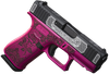 Glock UX4350204FRNGLBC G43X  Slim Sub-Compact Frame 9mm 10+1 3.41" Black GMB Barrel, Black w/White Scroll Cerakote Serrated Steel Slide, Black Cherry Lace w/Rose Cerakote Polymer Frame & Grip
