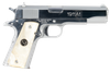 Iver Johnson Arms 1911A138CHRWP   38 Super 8+1 5" Stainless Steel Barrel, Bright Polish Chrome Serrated Stainless Steel Slide, Pearl Grips