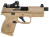 FN 66100797 509 Compact Tactical 9mm Luger 4.32" Threaded Barrel, 12+1/24+1, FDE Polymer Frame w/Mounting Rail, Optic Cut FDE Stainless Steel Slide, Includes Viper Red Dot