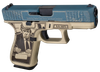 Glock PA195S204NGOA G19 Gen 5 Gulf of America Compact Frame 9mm Luger 15+1 4.02" Black GMB Barrel, Distressed Blue Steel Serrated Slide, Tan w/Trump Polymer Frame w/Picatinny Rail, Ambidextrous