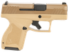 Taurus 1GX4M931ET GX4  Micro-Compact 9mm Luger 11+1 3.06" Black Barrel, Tan Cerakote Serrated Slide, Coyote Tan Stainless Steel Frame