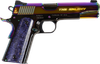 Cnc Firearms CNCGALAXY1911 Kimber 1911 Galaxy 45 ACP 7+1 5" Polished Rainbow PVD Engraved "The Galaxy"/Serrated Slide, Purple Maple Burl Grip