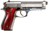 TAU PT92 9MM 5 SS GOLD ACCENT WOOD GRIPS 2 17RD