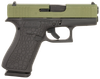 Glock PX4350204BAYOU G43X  Slim Sub-Compact Frame 9mm Luger 10+1 3.41" Black GMB Barrel, Lime Green Cerakote Serrated Steel Slide, Black Cerakote Polymer Frame w/Beavertail, Ambidextrous