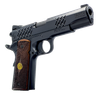 Dickinson LLC DKSN45BM 1911 Adam Full Size Frame 45 ACP 8+1 5" Matte Black Button Rifled Barrel, Matte Black Serrated Aluminum Slide, Matte Black Steel Frame, Wood Grips