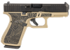 Glock PA195S204EXPCT G19 Gen5 Compact Frame 9mm Luger 15+1 4.02" Black GMB Barrel, Black nDLC Serrated Steel Slide, Coyote Tan Polymer Frame w/Picatinny Rail, Ambidextrous