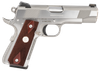 Colt Mfg O4012XSZ Combat Elite Commander 1911 45 ACP 8+1 4.25" Stainless National Match Barrel, Brushed Stainless Serrated Slide & Frame w/Beavertail, Double Diamond Checkered Wood Grip, Ambidextrous