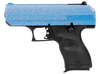 Hi-Point 916BLSP C9  9mm Luger 8+1 3.50" Black Steel Barrel, Hydro-Dipped Blue Sparkle Serrated Slide, Black Polymer Frame, Black Polymer Grips