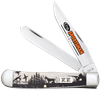 Case 81224 Trapper Sportsman Folding Clip Point/Spey Plain Mirror Polished Tru-Sharp SS Blade/Bird Dog Hunter Embellished Natural Bone Handle