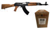 Zastava ZPAPM70 7.62X39 AK-47 Rifle BULGED TRUNNION 1.5MM RECEIVER - Maple (Tiger Stripes) | 7.62x39 | 16.3" Chrome Lined Barrel Bundled w/ One Wolf Steel Case 7.62x39mm Rifle Ammo - 122 Grain | FMJ | 1000rd Case